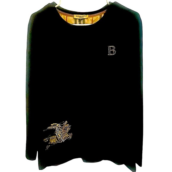 Burberry London Black Pullover Women's Top Sweater Sweatshirt - Picture 4 of 12